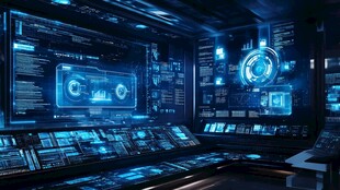 未来感科技操控室场景