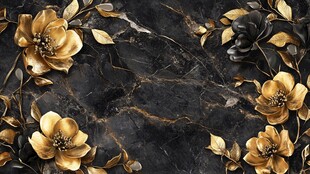 黑金花卉大理石背景图案