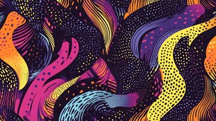 梦幻炫彩抽象波浪图案