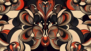 抽象对称花纹艺术图案