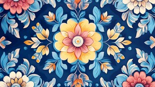 复古风花卉图案背景设计