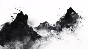 水墨写意山水意境图