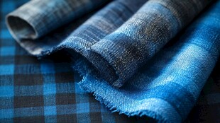 蓝色牛仔布料纹理特写
