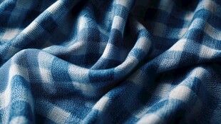 蓝白格子布料纹理特写