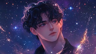 星空下的俊朗少年