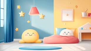 可爱童趣儿童房温馨场景