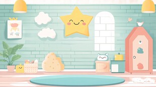 可爱童趣儿童房温馨场景