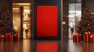 圣诞大厅中的红色展示区域