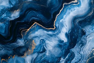 蓝色鎏金流体艺术纹理