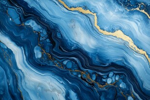 蓝金流动纹理抽象艺术图案