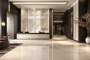 现代奢华酒店大堂接待区
