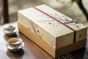 中式典雅茶叶礼盒与茶具