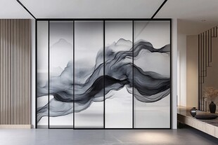 水墨风艺术隔断 现代雅致