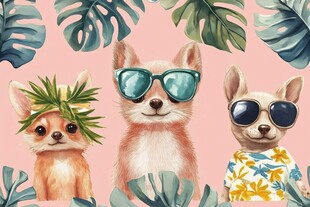 时尚萌宠的夏日植物派对