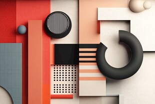 几何抽象立体艺术画面