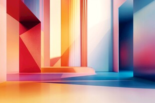 多彩几何空间场景