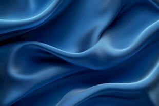 蓝色绸缎纹理特写