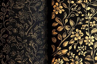 黑金花卉图案背景设计