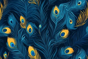 孔雀羽毛图案 深邃梦幻风