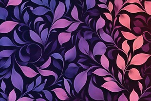 梦幻渐变叶形花纹图案