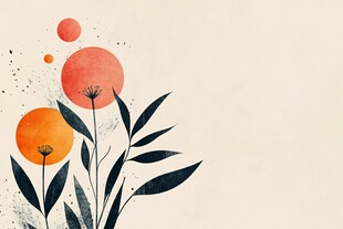 水墨风花卉插画背景图