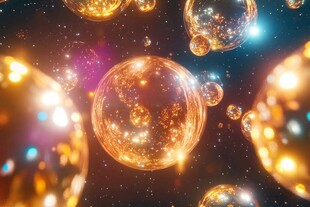 梦幻金色气泡宇宙光影图