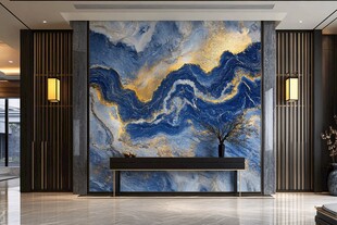 蓝色大理石纹大气背景墙