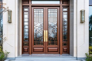 豪华双开铜质入户大门