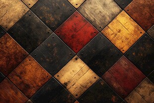 复古拼色金属方块纹理背景