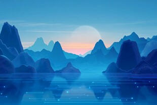 梦幻山水间的静谧黄昏