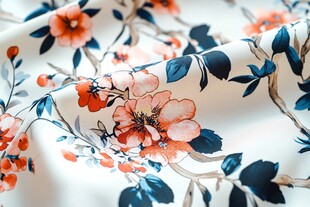 花卉印花布料特写