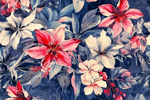 复古风花卉图案布料纹理