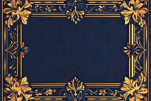 深蓝底金色花纹装饰边框