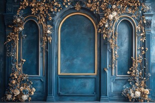 蓝金装饰拱门 尽显奢华浪漫