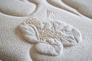 精美刺绣床垫特写