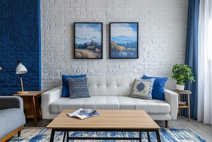 简约客厅沙发与装饰画搭配