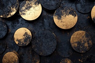 黑金圆形图案背景纹理
