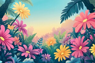 梦幻花卉丛林景观