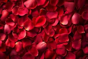 浪漫红玫瑰花瓣铺满画面