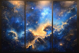 梦幻星空三联画