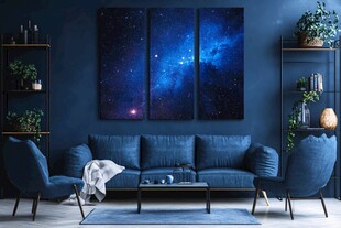 蓝色星空主题客厅装饰