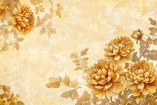 金黄菊花复古风背景图