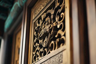 中式木雕门窗精致细节