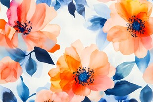 水彩花卉图案