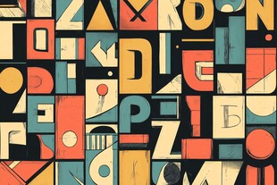 几何风格字母图案艺术