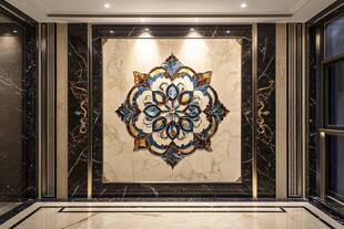 奢华大厅精美瓷砖装饰画