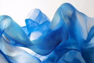 蓝色轻纱灵动飘逸之美