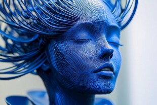 蓝色梦幻3D女性艺术头像