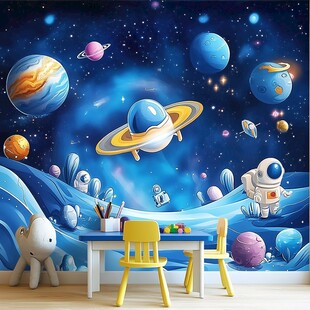 梦幻宇宙儿童房墙面装饰