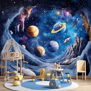梦幻宇宙风儿童房装饰画